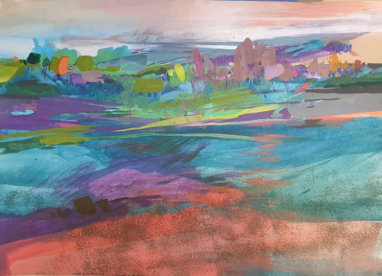 orginal-cover-Colorful Abstract Landscape Art Print