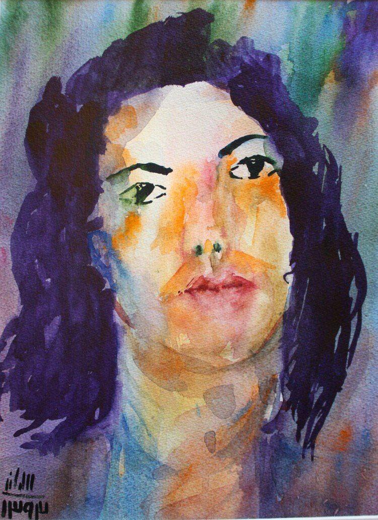 Colorful Abstract Portrait Artwork - art (Painting) by Samaneh  Ehsaninia