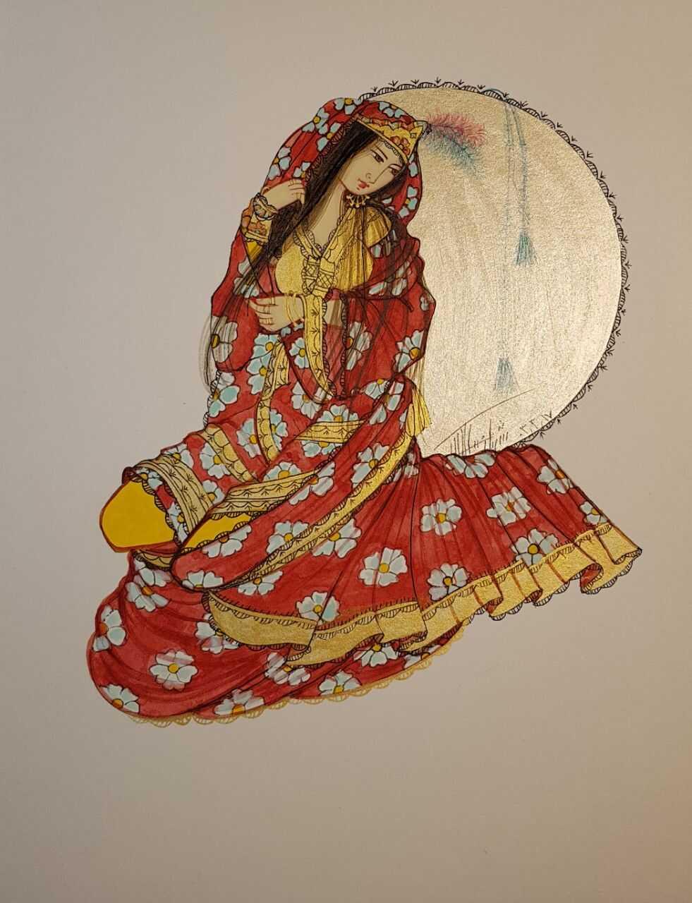 orginal-cover-Mystical Woman in Red Kimono Art Print