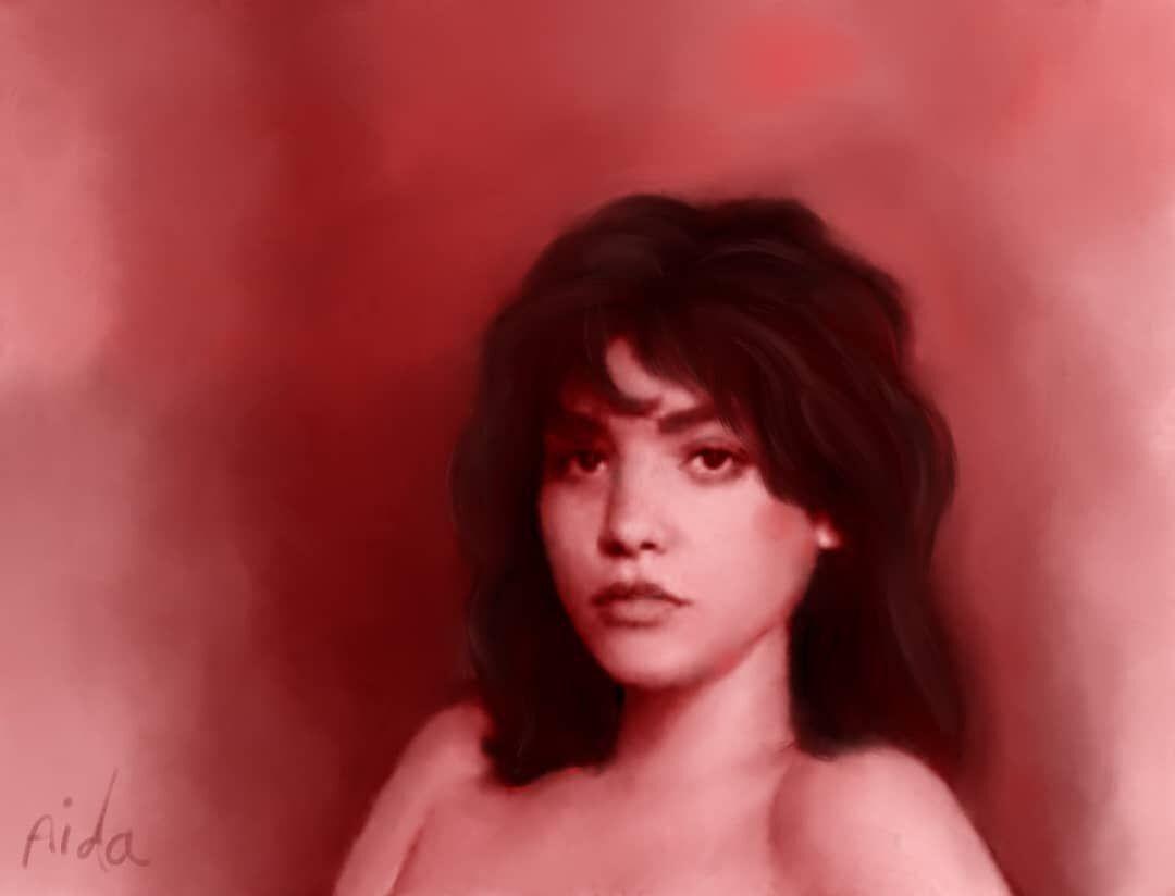 Red Toned Portrait of a Woman - Art Print - art (Digital Arts) by Ayda   Pakzad