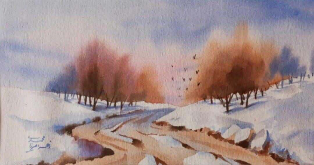 orginal-cover-Winter Landscape with Snowy Path and Trees Artwork